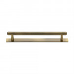 M Marcus Heritage Brass Knurled Design Cabinet Pull with Plate 160mm Centre to Centre